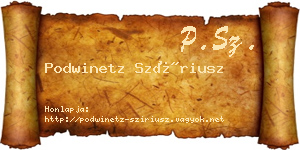 Podwinetz Szíriusz névjegykártya